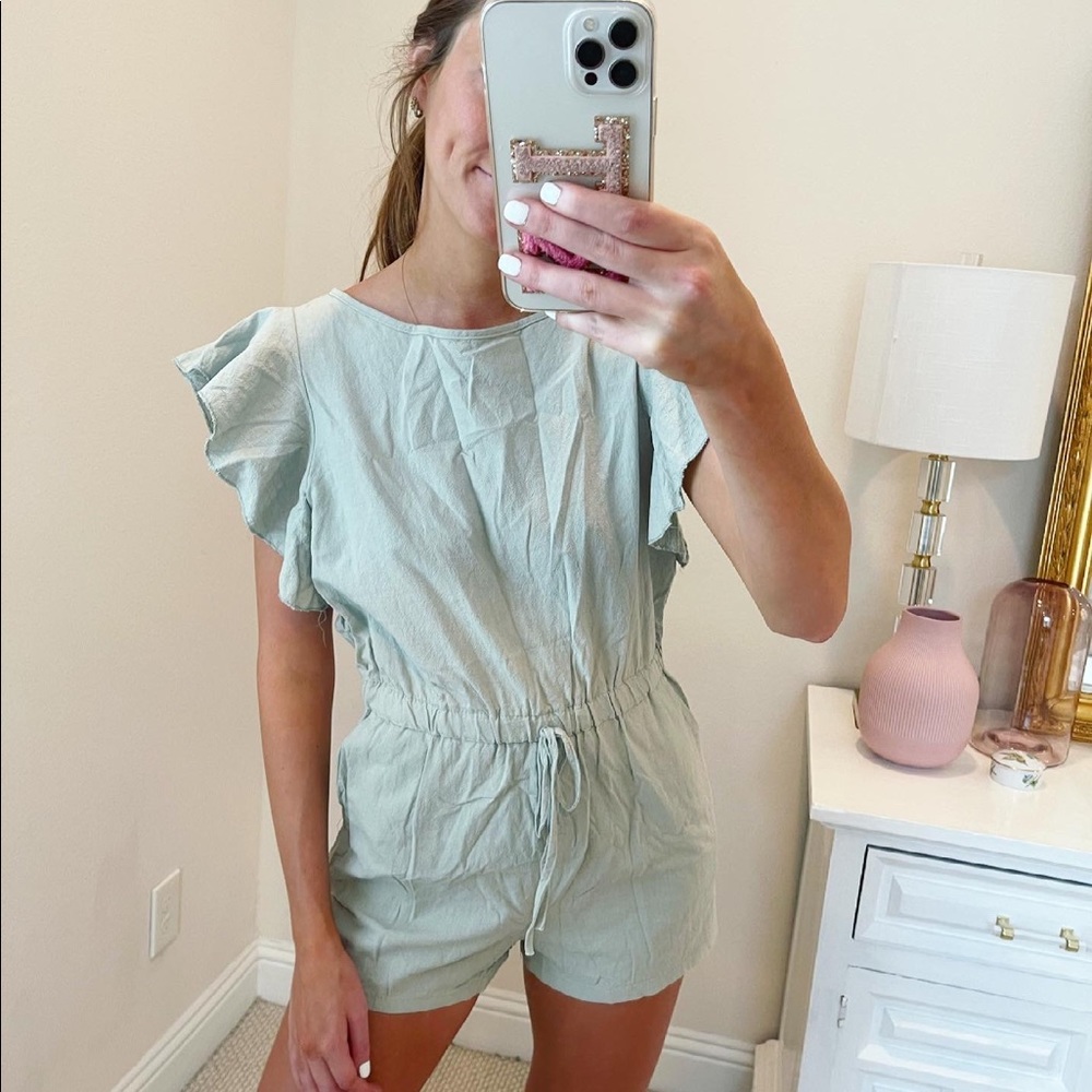 Sage Linen Romper